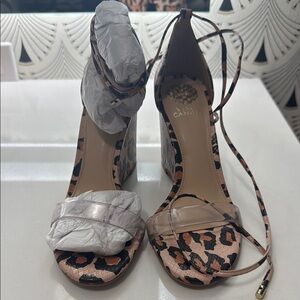Vince Camuto Animal Print Strappy Heels